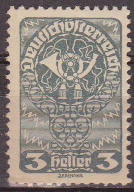 AUSTRIA 1919 Scott 200 Sello * Post Horn 3h Osterreich Autriche 