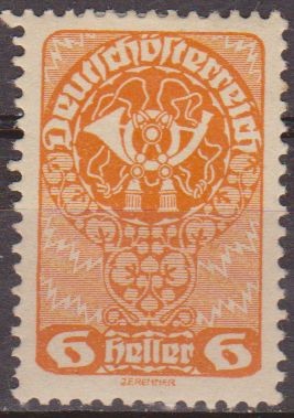 AUSTRIA 1919 Scott 203 Sello * Post Horn 6h Osterreich Autriche 