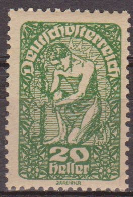 AUSTRIA 1919 Scott 208 Sello ** Alegoría de la Nueva Republica 20h Osterreich Autriche 