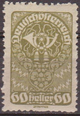 AUSTRIA 1919 Scott 216 Sello ** Post Horn 60h Osterreich Autriche 