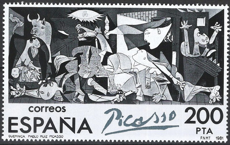 2630  Guernica de Pablo Ruiz Picasso, Sello procedente de Hoja Bloque.