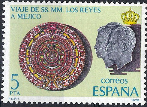 2493 Viaje de SSMM Los Reyes a Hispanoamérica, Calendario azteca.