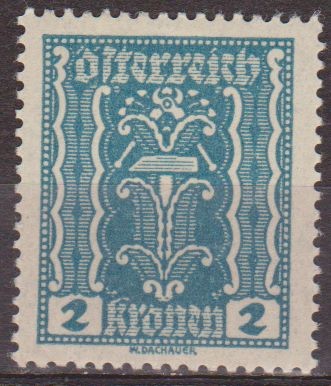 AUSTRIA 1922 Scott 252 Sello * Simbolos del Trabajo y la Industria 2k Osterreich Autriche 