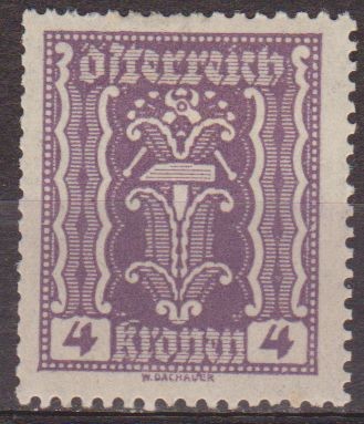 AUSTRIA 1922 Scott 254 Sello * Simbolos del Trabajo y la Industria 4k Osterreich Autriche 