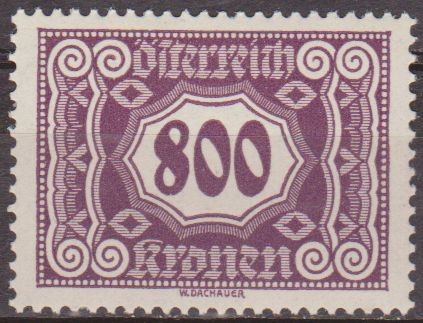 AUSTRIA 1922 Scott J123 Sello **  Cifras Numeros 800k Osterreich Autriche 