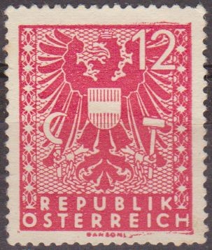 AUSTRIA 1945 Scott 437 Sello * Escudo de Armas Viena sin goma Osterreich Autriche 