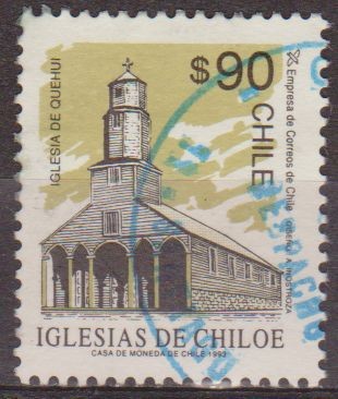 CHILE 1993 Scott 1059 Sello Iglesia de Chiloe Quehui usado 90$ 