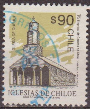 CHILE 1993 Scott 1059 Sello Iglesia de Chiloe Quehui usado 90$ 