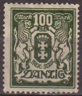 Danzing 1923 Scott 107 Sello * Escudo de Armas c/charnela 