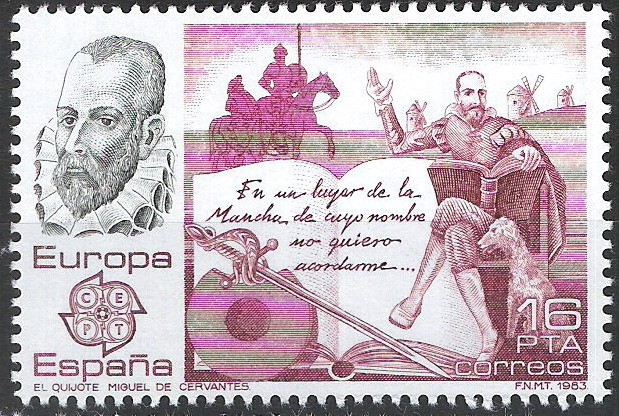 2703 Europa-CEPT. El Quijote, de Miguel de Cervantes.