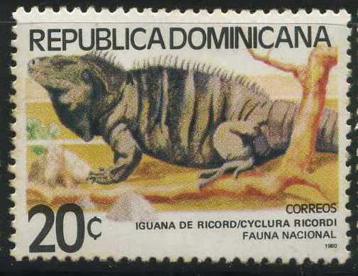 Scott 835 - Fauna Nacional - Iguana de Ricord
