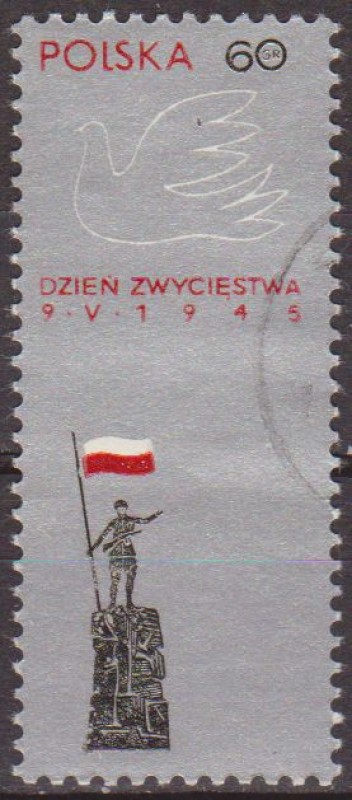 Polonia 1966 Scott 1413 Sello * Paloma de la Paz y Monumeto a los Caidos