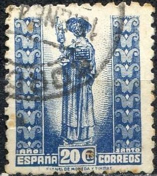 España 1943 961 Sello º Año Santo Compostelano El Apostol 
