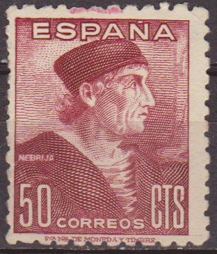 España 1946 1002 Sello * Dia del Sello Hispanidad Elio Antonio de Nebrija sin goma Timbre Espagne Sp