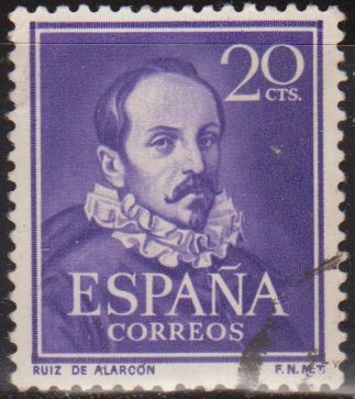 España 1950 1074 Sello º Literatos Ruiz de Alarcón Timbre Espagne Spain Spagna Espana Spanje Spanien