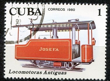 Cuba 1980 Scott 2357 Sello * Tren Locomotoras Antiguas Train Vieilles Locomotives Josefa Timbre 1c M