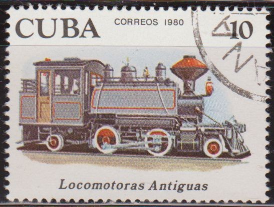 Cuba 1980 Scott 2360 Sello * Tren Locomotoras Antiguas Train Vieilles Locomotives 2-42 Timbre 10c Mi