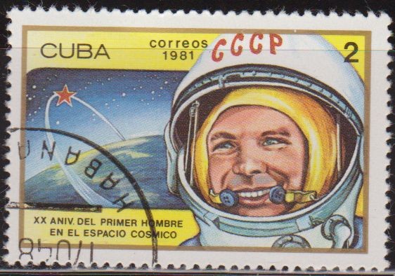 Cuba 1981 Scott 2400 Sello * Astronauta Astronaute Aniv. 1º Hombre en el Espacio