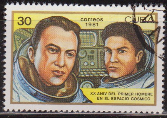 Cuba 1981 Scott 2404 Sello * Astronauta Astronaute Aniv. 1º Hombre en el Espacio