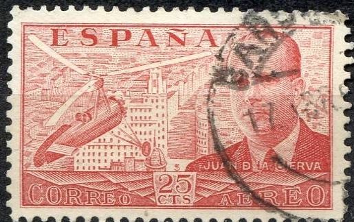España 1939 881 Sello º Juan de la Cierva y Autogiro 25c
