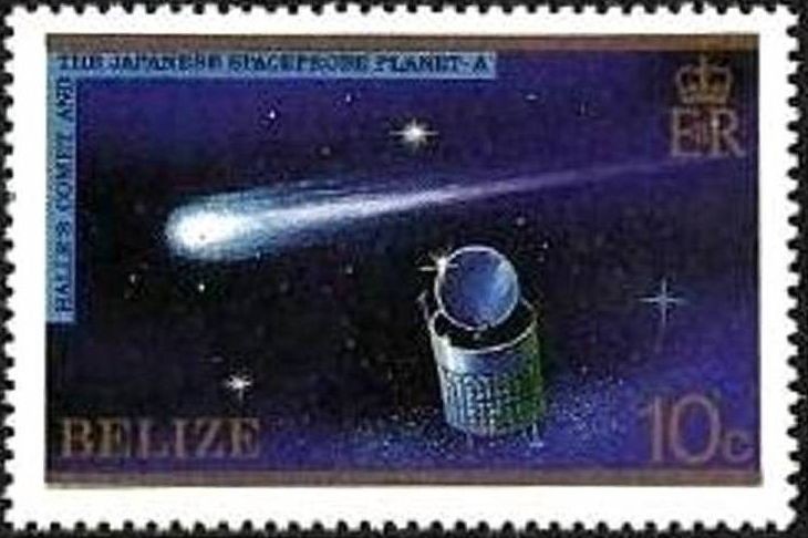 Belize 1986 Scott 812 Sello ** Paso del Cometa Halley Planet A Probe 10c