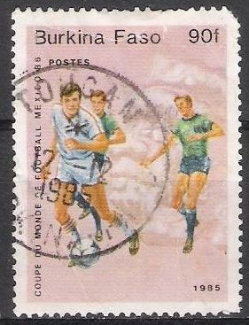 Burkina Faso 1985 Scott 693 Sello º Deportes Futbol Mundial Mexico 90f 