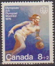 Canada 1976 Sello ** Baloncesto Juegos Olimpicos Montreal 