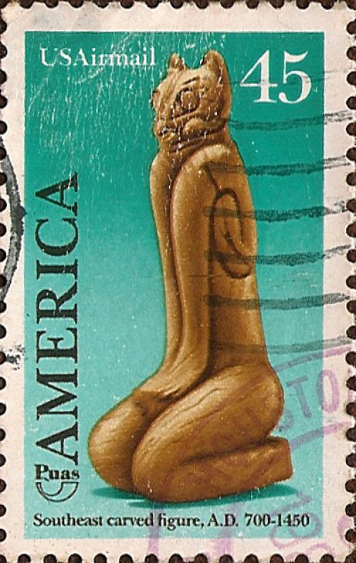 América Pre Colombina. Figura tallada del sudeste 700-1450 DC.