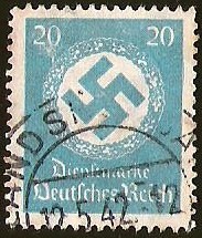 DEUTSCHES REICH - DIENFMARKE - CRUZ EVASTICA Y CORONA