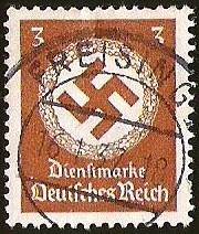 DEUTSCHES REICH - DIENFMARKE - CRUZ EVASTICA Y CORONA