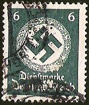 DEUTSCHES REICH - DIENFMARKE - CRUZ EVASTICA Y CORONA