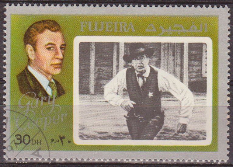 Fujeira 1972 Sello * Actores del Cine Mundial Gary Cooper 30DH