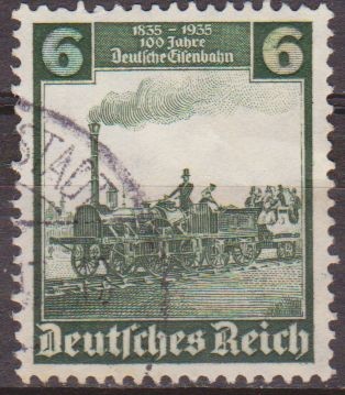 Deutsches Reich 1935 Scott 456 Sello º Centenario Tren Aguila 6 Alemania Allemagne Duitsland Germani