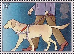 International Year of the Disabled People 14p Stamp (1981) Blind Man with Guide Dog
