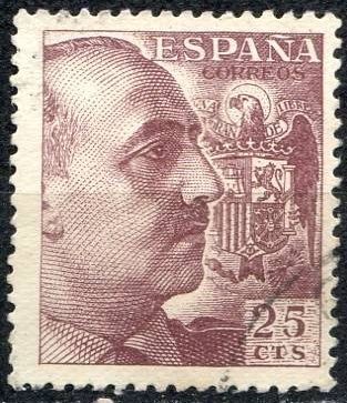 ESPAÑA 1940 923 Sello º General Franco 25c