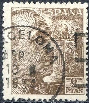 ESPAÑA 1940 932 Sello º General Franco 2pta