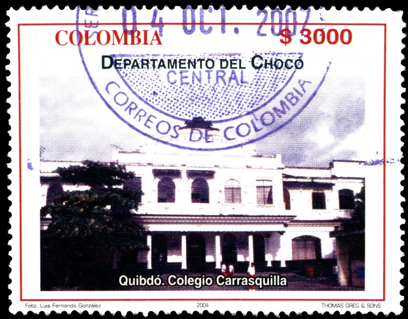 EMISIÓN POSTAL DEPARTAMENTOS DE COLOMBIA CHOCÓ 