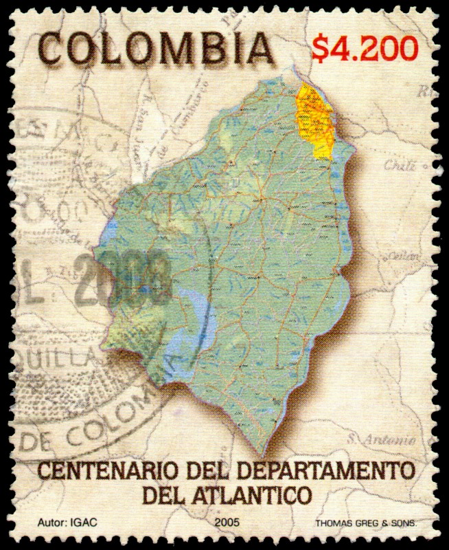 EMISIÓN POSTAL CENTENARIO DEL DEPARTAMENTO DEL ATLANTICO