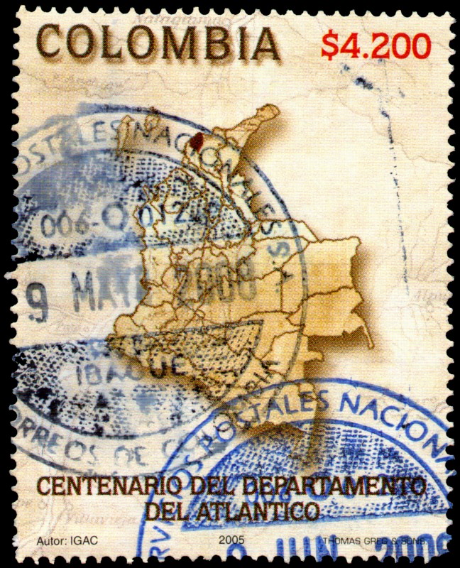 EMISIÓN POSTAL CENTENARIO DEL DEPARTAMENTO DEL ATLANTICO