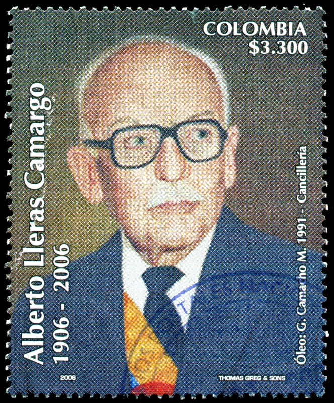 EMISIÓN POSTAL CENTENARIO DEL NACIMIENTO DE ALBERTO LLERAS (1906-2006)  -SÍMBOLO DE LA DEMOCRACIA -