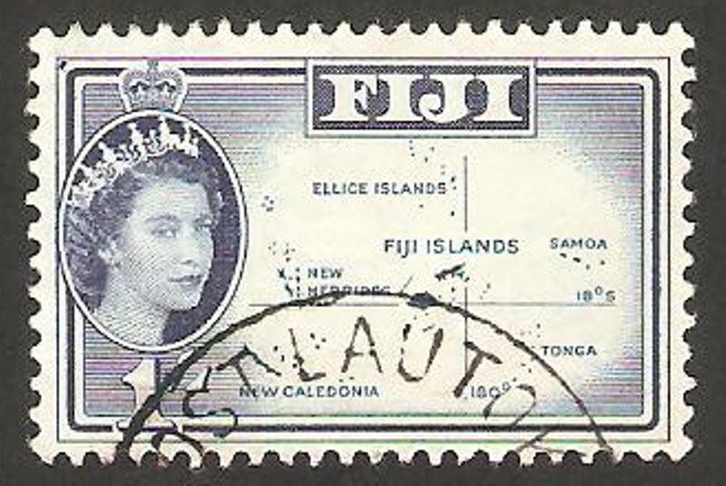 163 - Elizabeth II y mapa de las islas