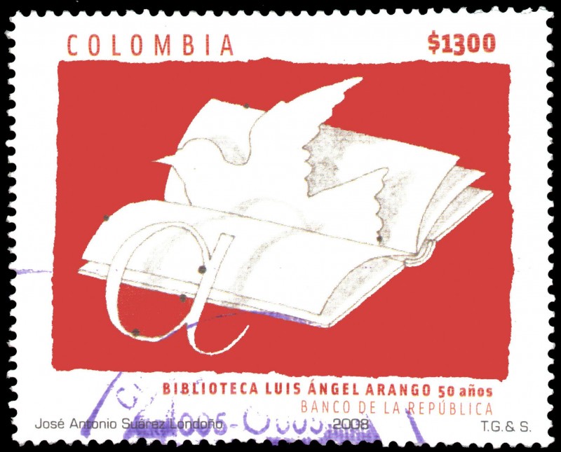 EMISIÓN POSTAL BIBLIOTECA LUÍS ÁNGEL ARANGO 50 AÑOS (1958 - 2008)