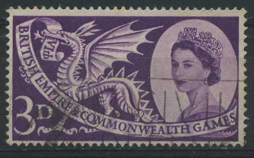 Scott 338 - Reina Isabel y dragon Gales