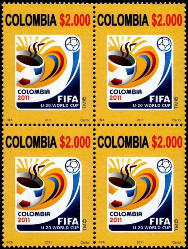 EMISIÓN POSTAL COPA MUNDIAL SUB 20 DE LA FIFA COLOMBIA 2011