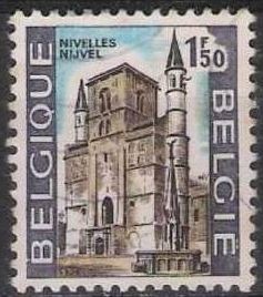 Belgica 1966 Scott 647 Sello º Catedal Romanica y Fuente Gotica Nivelles Nijvel 1,50fr Belgique Belg