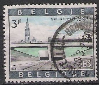 Belgica 1969 Scott 729 Sello º Tunel J.F. Kennedy Schelde Antwerp 3fr Belgique Belgium 