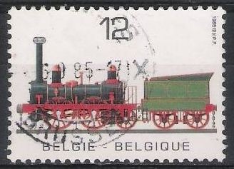 Belgica 1985 Scott 1195 Sello º Tren Locomotora Bephant & Tender 12fr Belgique Belgium 