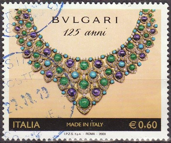 Italia 2010 Sello º Aniversario de Bvlgari Collar de oro y platino de la colección Vintage de Bulgar