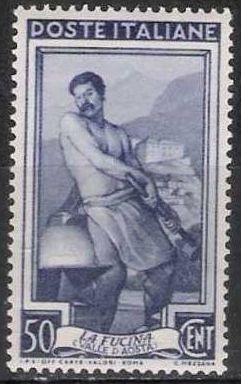 Italia 1950 Scott 549 Sello º Oficios La Fucina Valle d'Aosta 50c Timbre Italie Italy Stamp Francobo