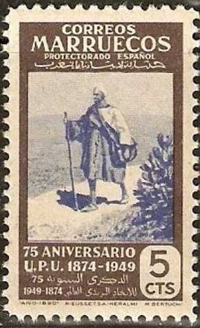 Marruecos 1949 312 Sello ** LXXV Aniversario de la UPU Maroc 